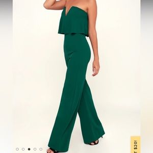 Power of Love Emerald Green Strapless Jumpsuit 💚
